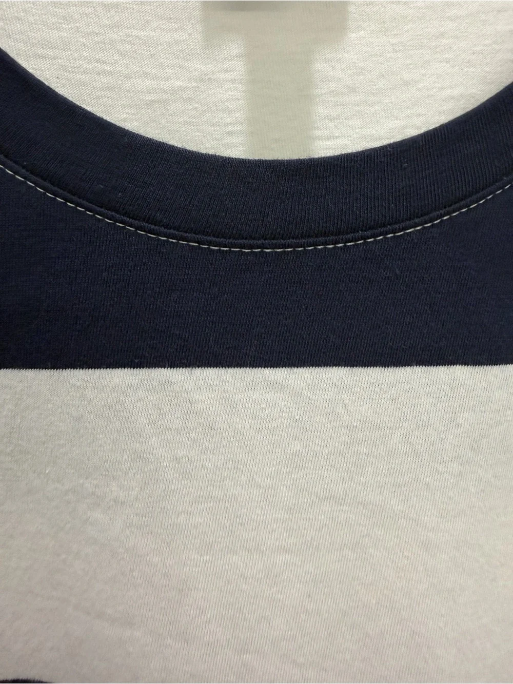 J.Crew Midi-T-shirt dress. Blue and white stripes.